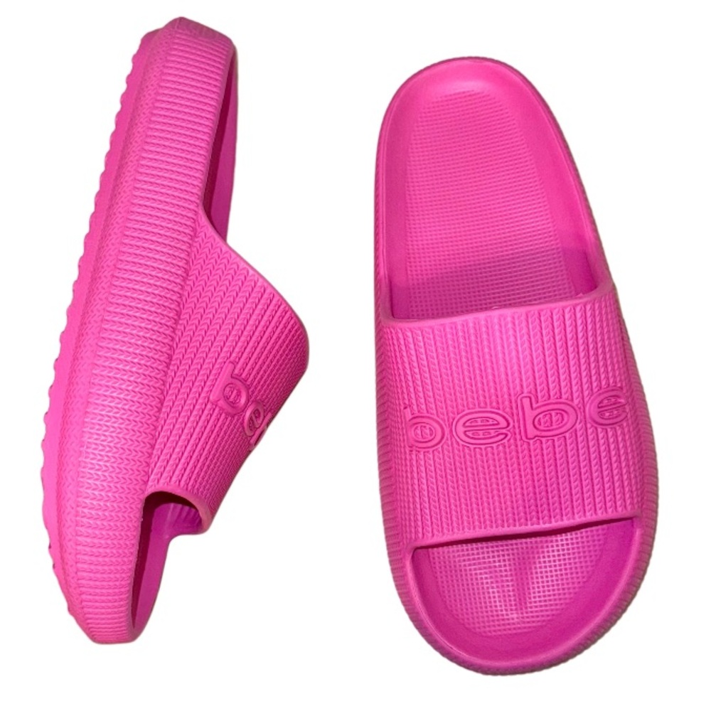 BEBE hot pink Malaga pool slide sandals women’s size 7  ~SOLD OUT!